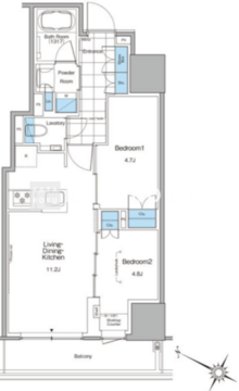 ルフォンプログレ北新宿 1202 間取り図