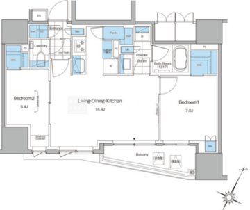 ルフォンプログレ北新宿 1205 間取り図