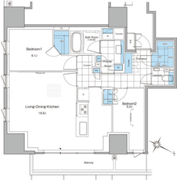 ルフォンプログレ北新宿 1206 間取り図