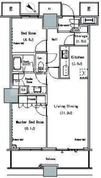 ザ・東京タワーズミッドタワー 2624 間取り図