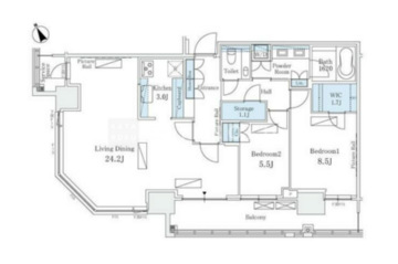 パークコート六本木ヒルトップ 2507 間取り図