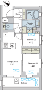ブリリアイスト洗足池の杜 501 間取り図