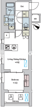 ブリリアイスト洗足池の杜 405 間取り図