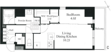 ラティエラ秋葉原 504 間取り図