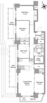 コンフォリア中葛西 603 間取り図