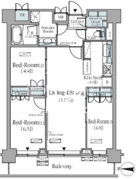 パークアクシス辰巳ステージ 1002 間取り図