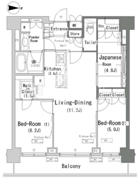 パークアクシス辰巳ステージ 1318 間取り図
