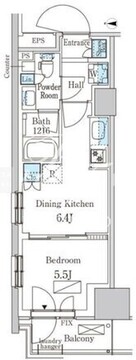 パークアクシス品川天王洲アイル 216 間取り図