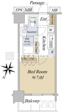 アクシルコート日本橋本町 508 間取り図