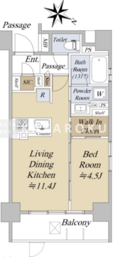 アクシルコート日本橋本町 1101 間取り図