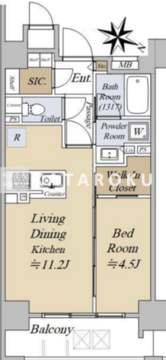 アクシルコート日本橋本町 303 間取り図