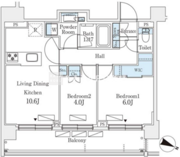 シーズンフラッツ町屋 204 間取り図