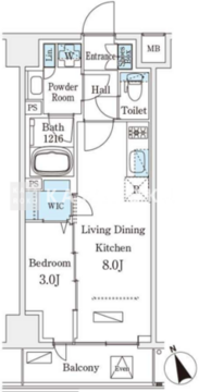 ジオエント早稲田 203 間取り図