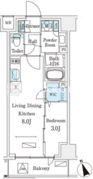 ジオエント早稲田 402 間取り図