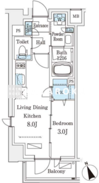ジオエント早稲田 501 間取り図