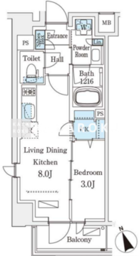 ジオエント早稲田 601 間取り図