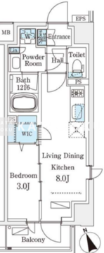 ジオエント早稲田 804 間取り図
