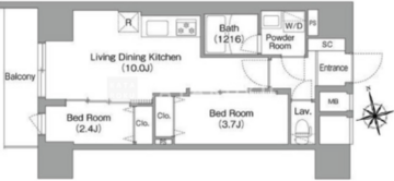 コンフォリア・リヴ南砂町イースト 1311 間取り図
