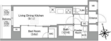 コンフォリア・リヴ南砂町イースト 201 間取り図