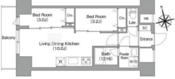 コンフォリア・リヴ南砂町イースト 205 間取り図