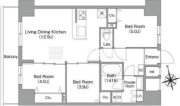 コンフォリア・リヴ南砂町イースト 209 間取り図
