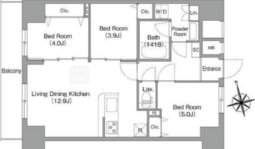 コンフォリア・リヴ南砂町イースト 210 間取り図