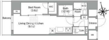コンフォリア・リヴ南砂町イースト 502 間取り図