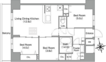 コンフォリア・リヴ南砂町イースト 709 間取り図