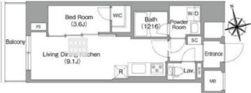 コンフォリア・リヴ南砂町イースト 1102 間取り図