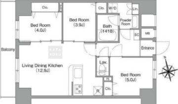 コンフォリア・リヴ南砂町イースト 1110 間取り図
