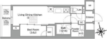 コンフォリア・リヴ南砂町イースト 1301 間取り図
