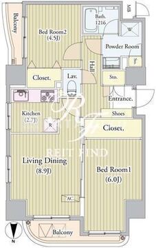 センテニアルタワー 804 間取り図