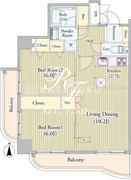 センテニアルタワー 1602 間取り図