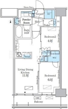 パークアクシス新宿百人町 506 間取り図