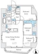 プライムブリス新御徒町 1201 間取り図
