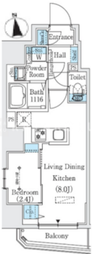 プライムブリス新御徒町 701 間取り図