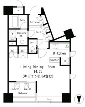 パークアクシス麻布仙台坂 503 間取り図