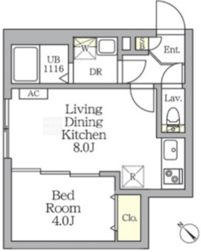 アグライア新宿横寺町 308 間取り図