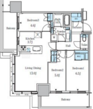 大崎ステーションレジデンス 1706 間取り図
