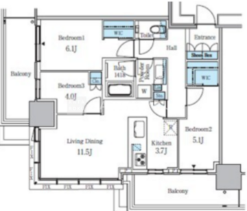 大崎ステーションレジデンス 1801 間取り図