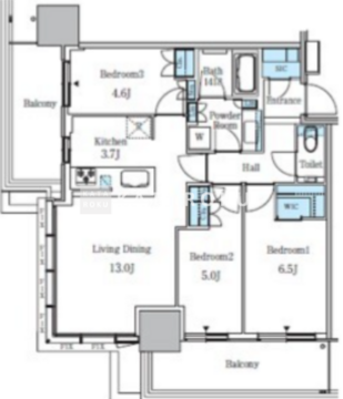 大崎ステーションレジデンス 1806 間取り図