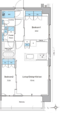 ルフォンプログレ高田馬場ノース 312 間取り図