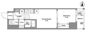 ダフィット錦糸町 1105 間取り図