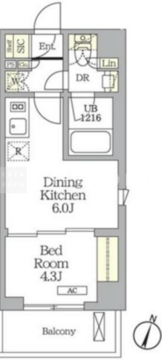 アイフラット明大前 208 間取り図