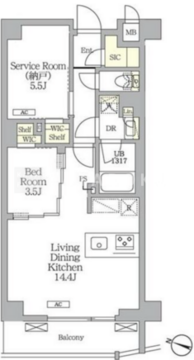 アイフラット明大前 204 間取り図
