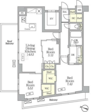 アイフラット明大前 502 間取り図