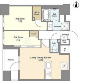 ドゥーエ両国4 1102 間取り図