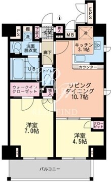 エスティメゾン赤羽 701 間取り図