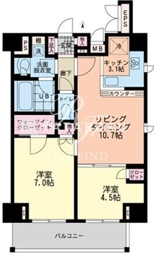 エスティメゾン赤羽 601 間取り図