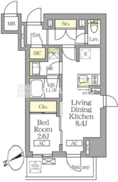 テラス北千住 405 間取り図